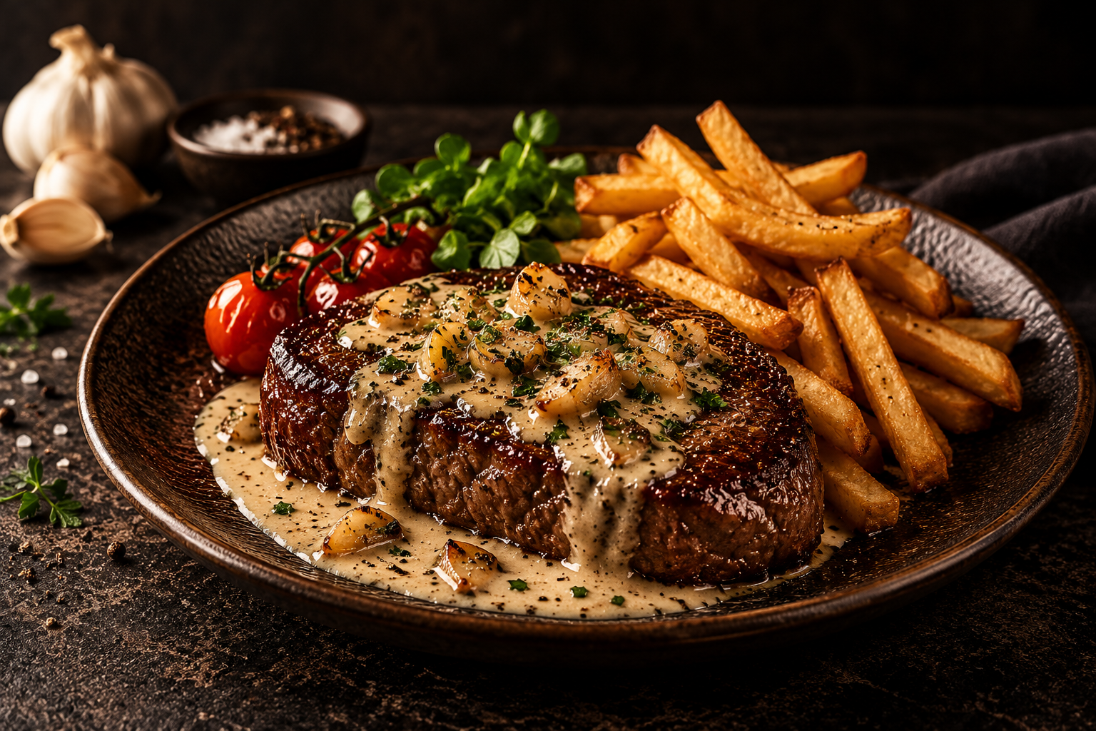 Illustrasjon av Little Garlic Steak.