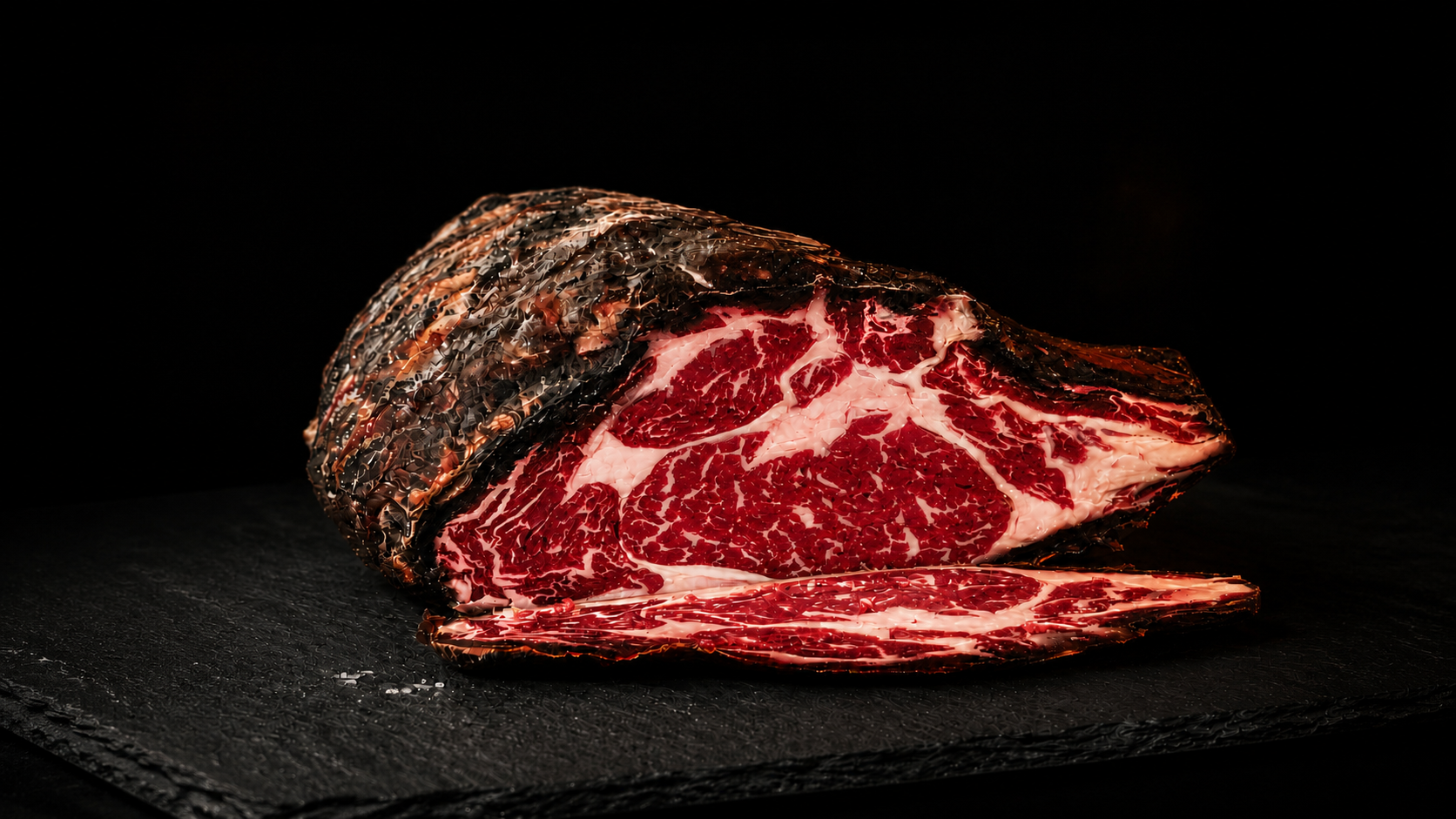 Marmorert Dry Aged Ribeye hos Trondheim Biffhus